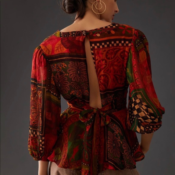 NWT Farm Rio for Anthropologie Blouse SZ XL *Sold Out* - Picture 2 of 7
